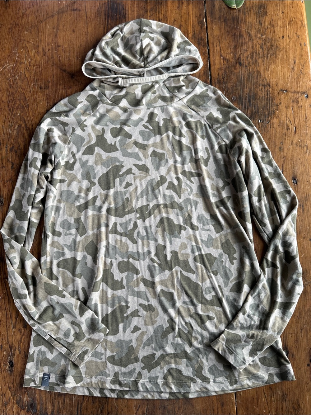 Free Fly Apparel Men’s Hooded Long-Sleeve Camo Shirt - Olive/Gray